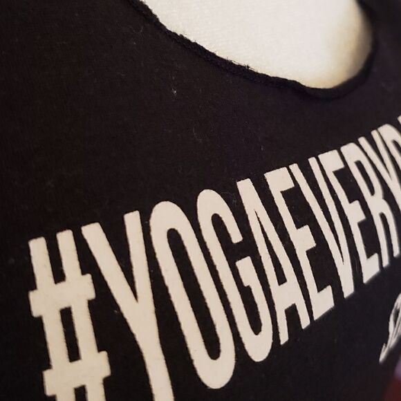 Soulful Tribe Tops - SOULFUL TRIBE #yogaeverydamnday Fitted Black Yoga Polyester Cotton Blend Tank